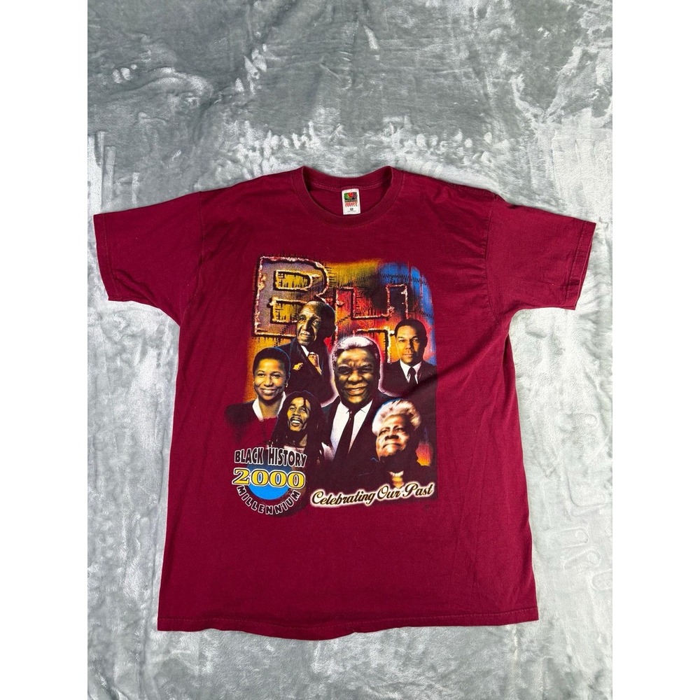 Vintage Red History 2000 The Millennium T-Shirt Adult Size XXL Double Sided